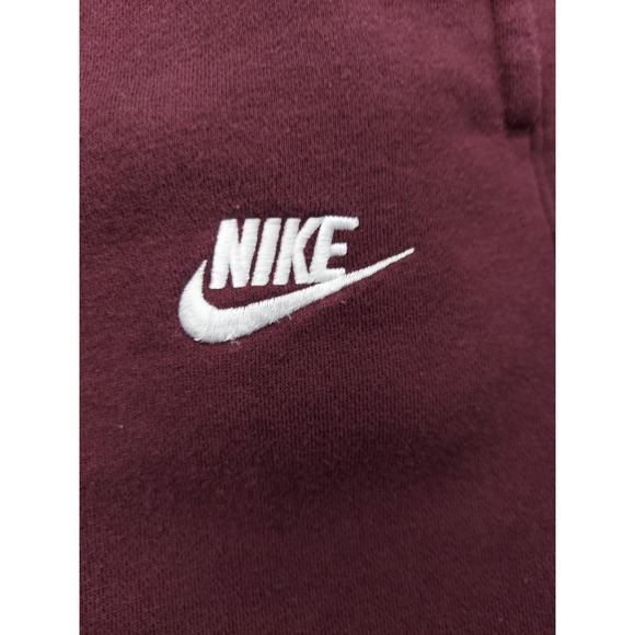 Nike Sportswear Club Sweat Pants Mens Small Burgundy Red Fleece Logo Joggers - Picture 7 of 13